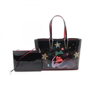 CHRISTIAN LOUBOUTIN Black Leather Tote Bag